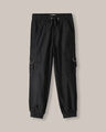 Jogger Cargo Cintura Elástica,NEGRO
